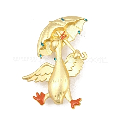 Duck Holding Umbrella Enamel Pins&nbsp;JEWB-B035-02MG