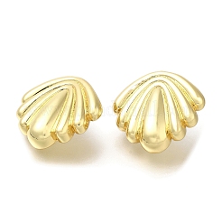 Rack Plating Shell Shape Brass Stud Earrrings&nbsp;EJEW-L097-11G