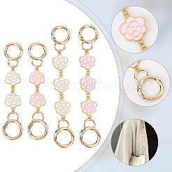 2 Sets 2 Style Alloy Enamel Flower Link Bag Strap Extenders&nbsp;FIND-WR0006-31