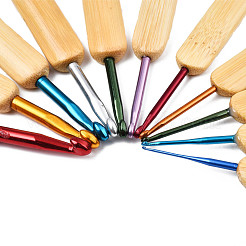Bamboo Handle Aluminum Crochet Hook Needle Sets&nbsp;TOOL-R057