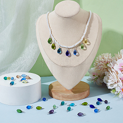 72Pcs 12 Colors Glass Pendants&nbsp;PALLOY-GA00011