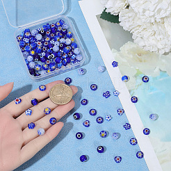 160Pcs 8 Styles Handmade Millefiori & Evil Eye Lampwork Beads&nbsp;LAMP-PA0001-73
