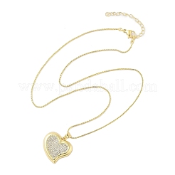 Brass Micro Pave Clear Cubic Zirconia Pendant Necklaces for Women&nbsp;LS-NJEW-M009-04G-D