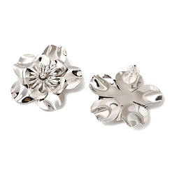 Flower Iron Stud Earrings&nbsp;EJEW-L096-003P