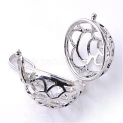 Rack Plating Brass Cage Pendants&nbsp;KK-S751-009P