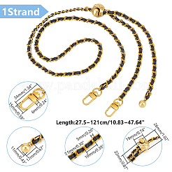 Black PU Leather with Alloy Bag Strap Chains&nbsp;AJEW-WH0515-79G