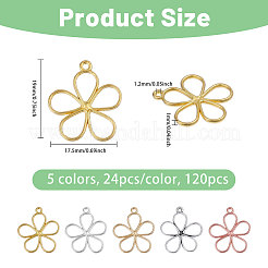 120Pcs 5 Colors Alloy Pendants&nbsp;FIND-FG0005-03