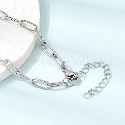 4MM 304 Stainless Steel Textured Paperclip Chain Necklaces for Man and Women&nbsp;SA-CBAB767-12P