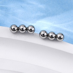 Tarnish Resistant 201 Stainless Steel Beaded Horizontal Bar Stud Earrings with 316 Stainless Steel Pin for Women&nbsp;STAS-K238-01P