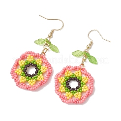 3 Pairs 3 Colors Glass Seed Beaded & 304 Stainless Steel Dangle Earrings&nbsp;EJEW-MZ00719