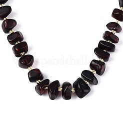 Natural Amber Nuggets Graduated Beaded Necklaces&nbsp;NJEW-T019-05