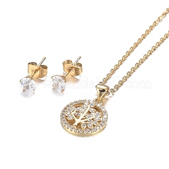 304 Stainless Steel Rhinestone Jewelry Sets&nbsp;SJEW-H301-04G