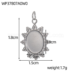 304 Stainless Steel Pendant Cabochon Settings&nbsp;STAS-OY010-29P