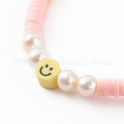 Handmade Polymer Clay Heishi Beaded Stretch Bracelets&nbsp;BJEW-JB06143-01