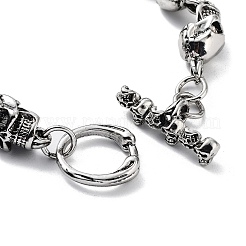 Retro Alloy Skull Link Chain Bracelets for Women Men&nbsp;BJEW-L684-008AS