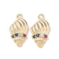 Brass Micro Pave Cubic Zirconia Pendants&nbsp;KK-I702-05G