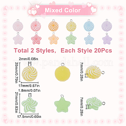 40Pcs 2 Styles Opaque Resin Pendants&nbsp;RESI-SC0003-32