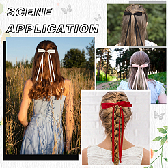 Polyester Ribbon Bowknot Alligator Hair Clips&nbsp;AJEW-CP0008-40B