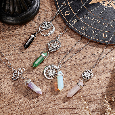 Hexagonal crystal necklace hotsell