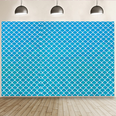 Fishscale Pattern Polyester Fabrics&nbsp;DIY-WH0304-508C-1