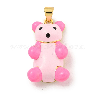 Rack Plating Brass with Enamel Pendants&nbsp;KK-B091-20G-03-1