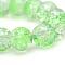 Baking Paint Crackle Glass Bead Strands, Round, Light Green, 10mm, Hole: 1.3~1.6mm, about 80pcs/strand, 31.4 inch