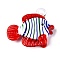 Handmade Lampwork Pendants, Tropical Fish, Red, 41~45x48~50x15~16mm, Hole: 4~5x5~6mm