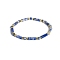 Natural Blue Spot Jasper Bead Stretch Bracelets, with Alloy Beads, Column, Inner Diameter: 5cm