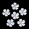 Plastic Bead Caps, 5-Petal Flower, White, 17.5x18x7mm, Hole: 1.6mm