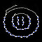 Flat Round Brass Rhinestone Chain Necklaces & Stud Earrings & Bracelets, Silver, Capri Blue, 450mm & 160mm & 45mm