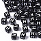 Opaque Acrylic Beads, Horizontal Hole, Alphabet Style, Cube, Black & White, Letter.H, 5x5x5mm, Hole: 2mm, about 450pcs/45g