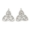 Tibetan Style Alloy Pendants, Triangle, Antique Silver, 35x32x1.3mm, Hole: 1.5mm