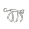 Cat Shape Alloy Clip-on Earrings, with Rhinestone, Platinum, 23x13mm