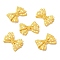 Resin Cabochons, DIY Accessories, Phone Case Decoration, Bowknot with Wave Point Pattern, Yellow, 20x29x5.5mm