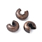 Iron Crimp Beads Covers, Nickel Free, Red Copper, 5mm In Diameter, Hole: 1.5~1.8mm