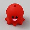 Silicone Beads, Red, Octopus, 17x18.5x18mm, Hole: 3mm
