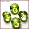 K9 Glass, Imitation Austrian Crystal Beads, Grade AAA, Faceted, Rondelle, Yellow Green, 6x4mm, Hole: 0.7~0.9mm