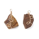 Raw Rough Gemstone Copper Wire Wrapped Pendants&nbsp;PALLOY-JF03028-2