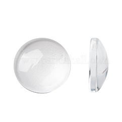 Transparent Glass Cabochons, Clear Dome Cabochon for Cameo Photo Pendant Jewelry Making, Clear, 13.5~14x4mm