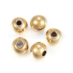 Barrel Ion Plating(IP) 304 Stainless Steel Beads, Real 18K Gold Plated, 3x2mm, Hole: 1mm