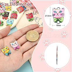 35Pcs 7 Styles Alloy Enamel Connector Charms&nbsp;ENAM-CJ0004-63