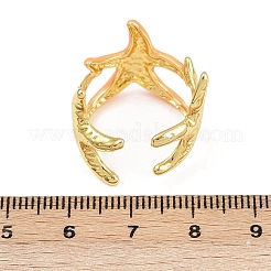 Brass Enamel Adjustable Cuff Rings for Women&nbsp;RJEW-G357-01A