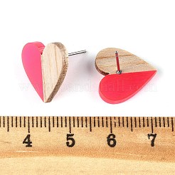 Resin & Wood Stud Earrings&nbsp;EJEW-N017-002A