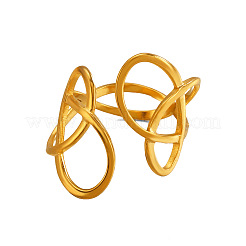 Irregular Line 304 Stainless Steel Cuff Open Rings&nbsp;WGB259B-01