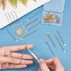 28Pcs 14 Style 304 Stainless Steel Chain Extender&nbsp;STAS-PH0004-70