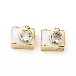 Rack Plating Brass Clear Micro Pave Cubic Zirconia Beads&nbsp;KK-E060-07G