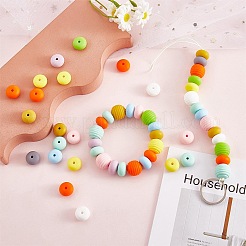 20Pcs 10 Colors Rondelle Silicone Beads&nbsp;JX323A-01