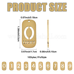 10Pcs 10 Styles 304 Stainless Steel Pendants&nbsp;STAS-FS0002-17G