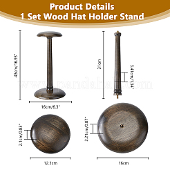 Wood Dome Shaped Stem Hat Rack&nbsp;AJEW-WH0270-303B