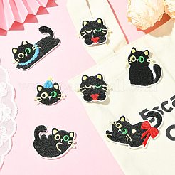 12Pcs 6 Styles Cat Shapes Computerized Embroidery Cloth Iron On/Sew On Patches&nbsp;PATC-CJ0001-06